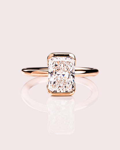 Cushion Hidden Halo Lab Grown Diamond Engagement Ring