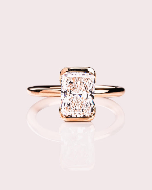 Cushion Hidden Halo Lab Grown Diamond Engagement Ring