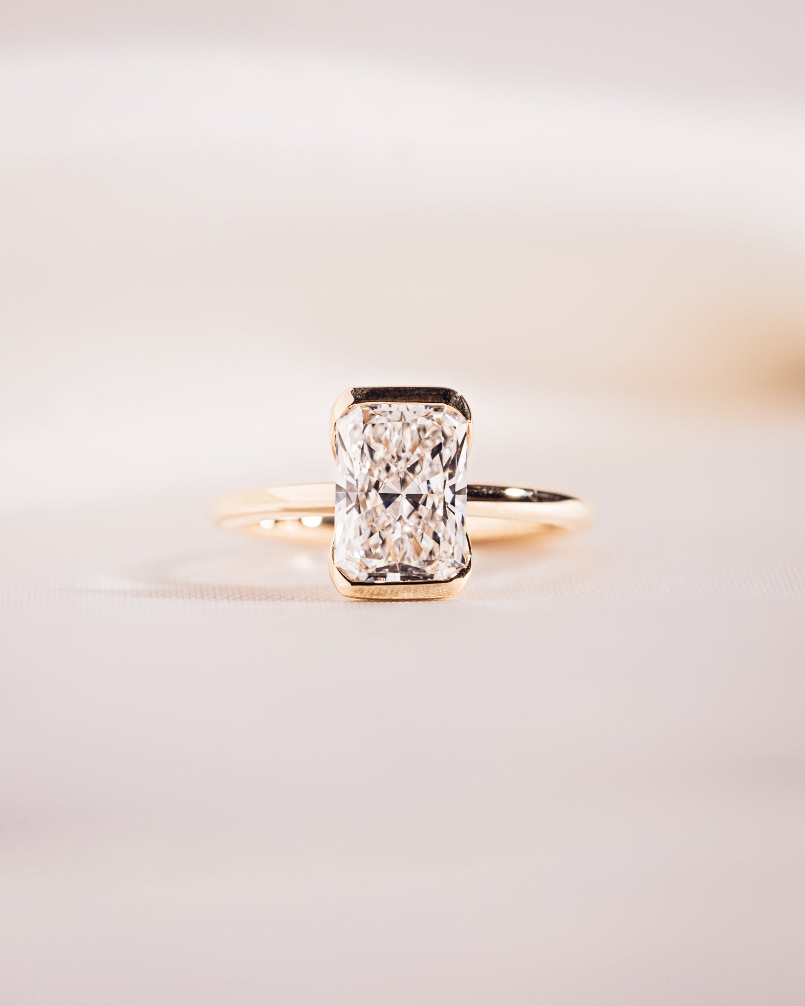 Cushion Hidden Halo Lab Grown Diamond Engagement Ring