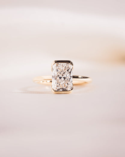 Cushion Hidden Halo Lab Grown Diamond Engagement Ring