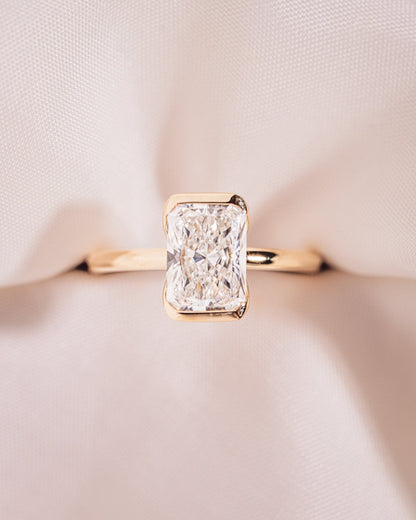 Cushion Hidden Halo Lab Grown Diamond Engagement Ring