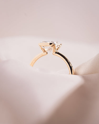 Cushion Hidden Halo Lab Grown Diamond Engagement Ring