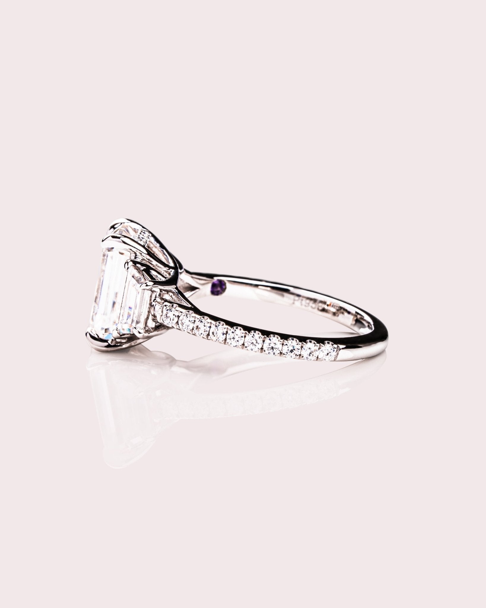 Cushion Hidden Halo Lab Grown Diamond Engagement Ring