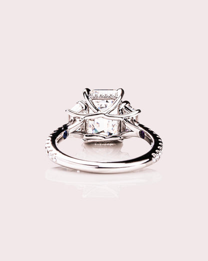 Cushion Hidden Halo Lab Grown Diamond Engagement Ring