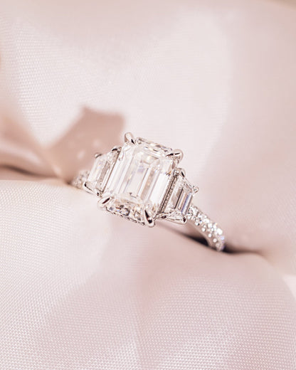 Cushion Hidden Halo Lab Grown Diamond Engagement Ring