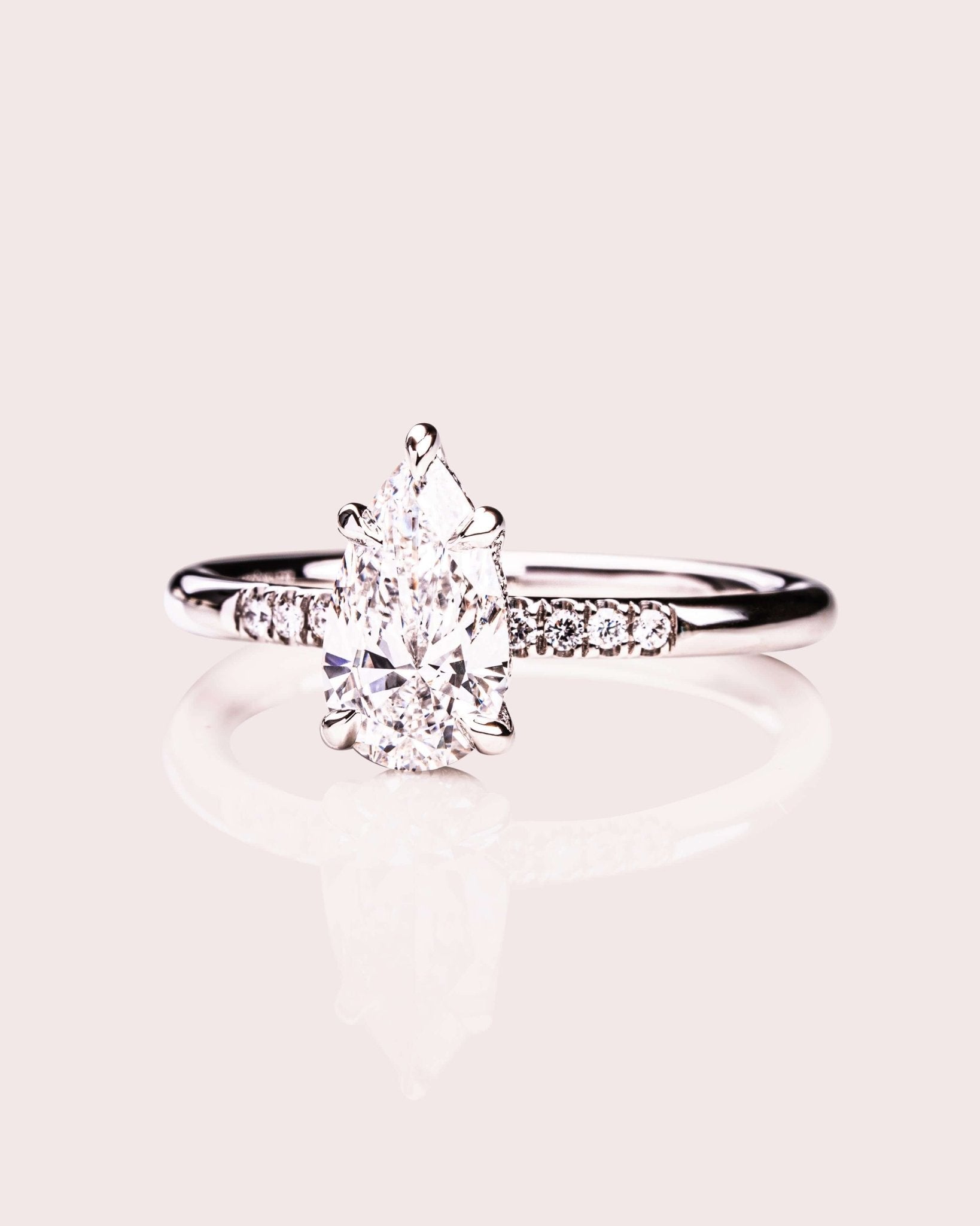 Cushion Hidden Halo Lab Grown Diamond Engagement Ring