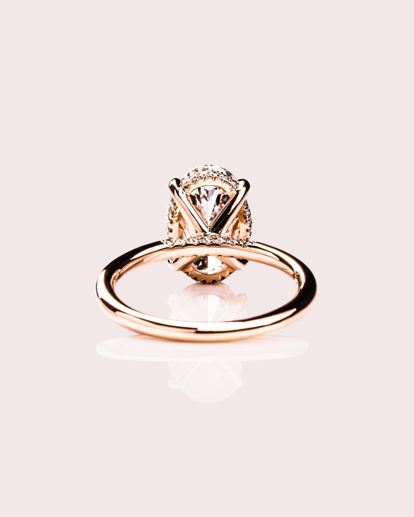 Cushion Hidden Halo Lab Grown Diamond Engagement Ring