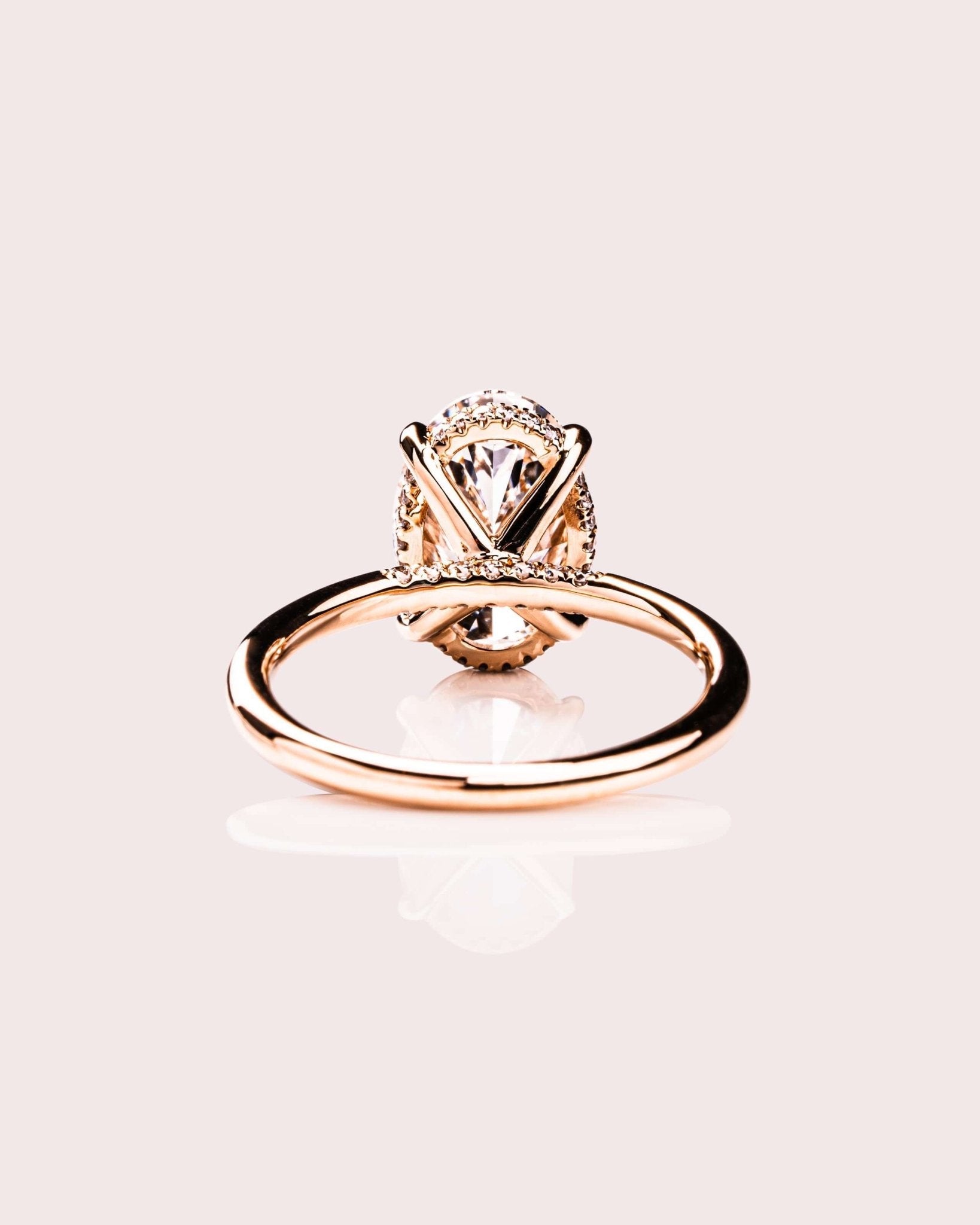 Cushion Hidden Halo Lab Grown Diamond Engagement Ring