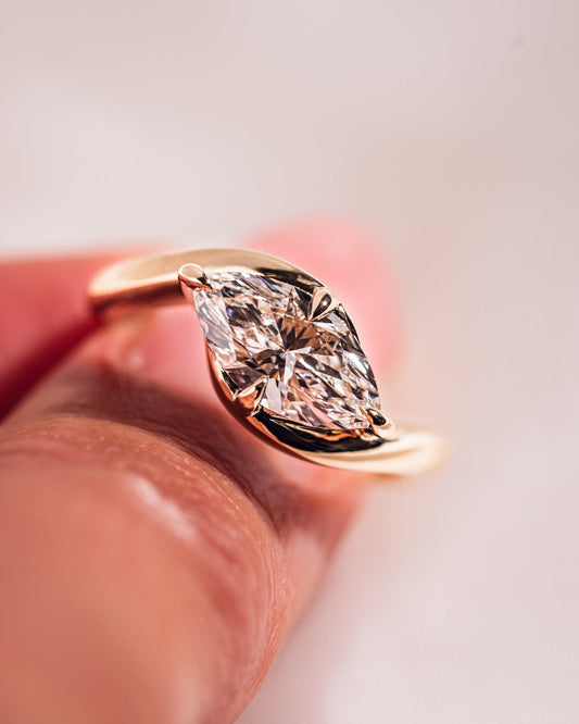 Cushion Hidden Halo Lab Grown Diamond Engagement Ring