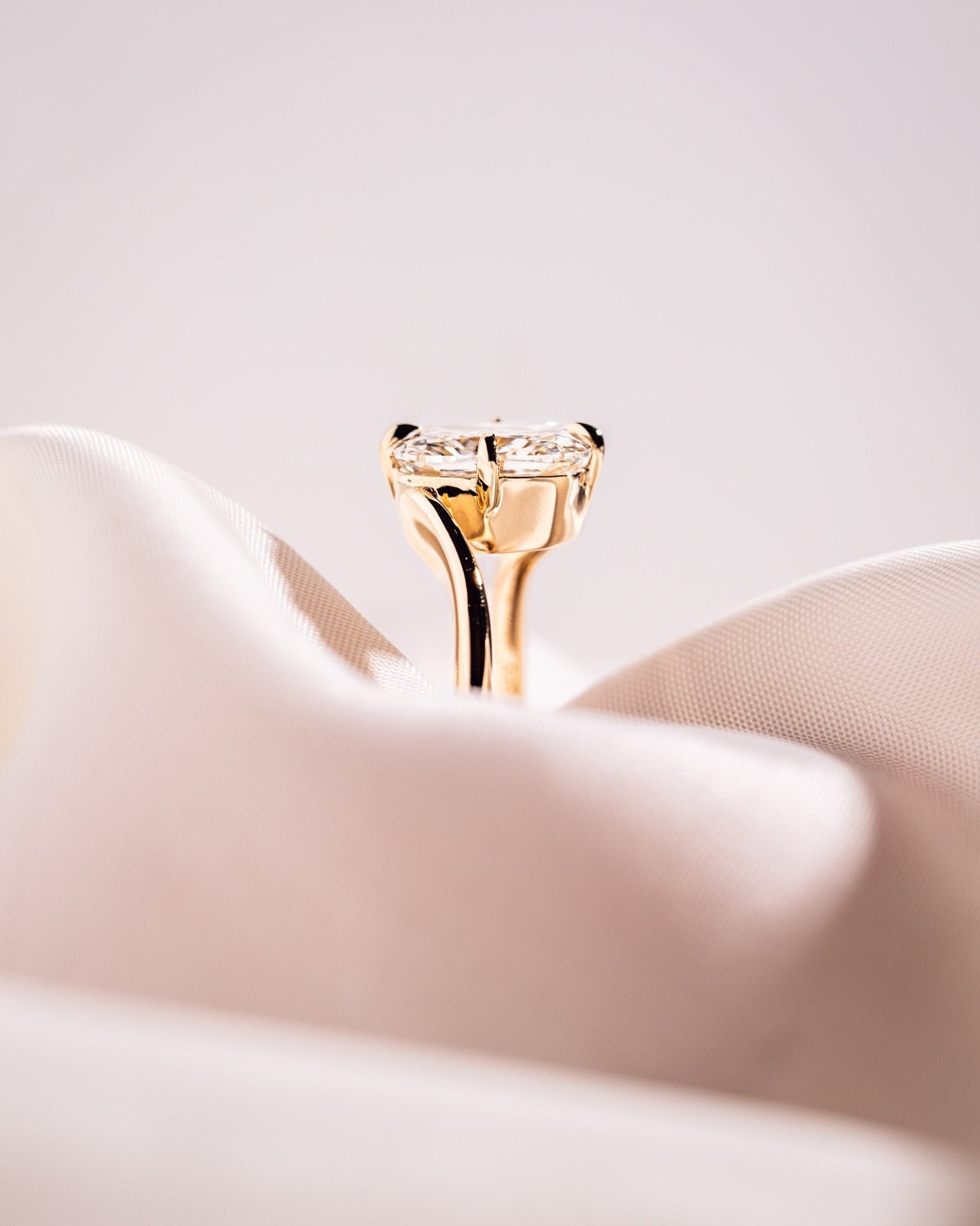 Cushion Hidden Halo Lab Grown Diamond Engagement Ring