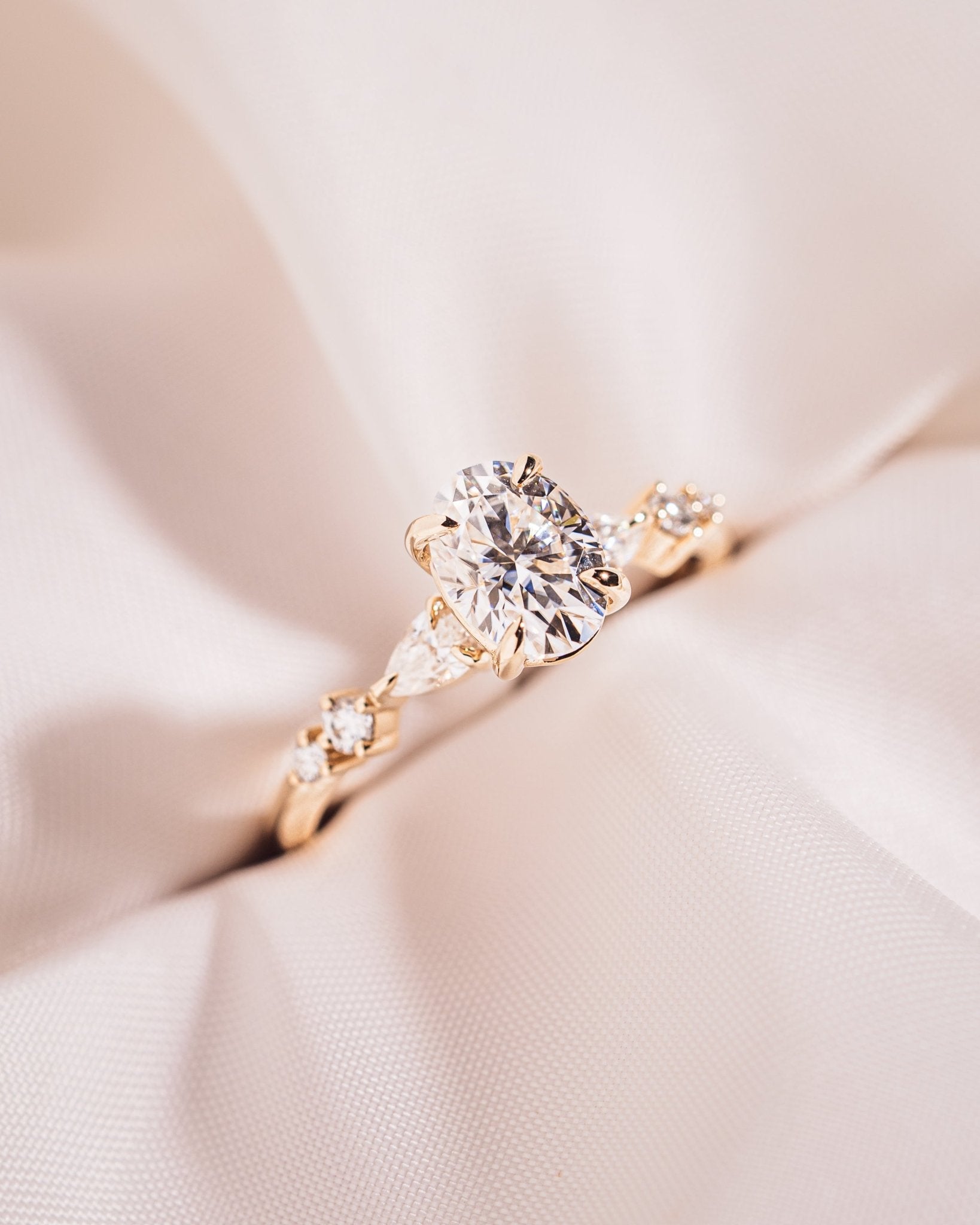 Cushion Hidden Halo Lab Grown Diamond Engagement Ring