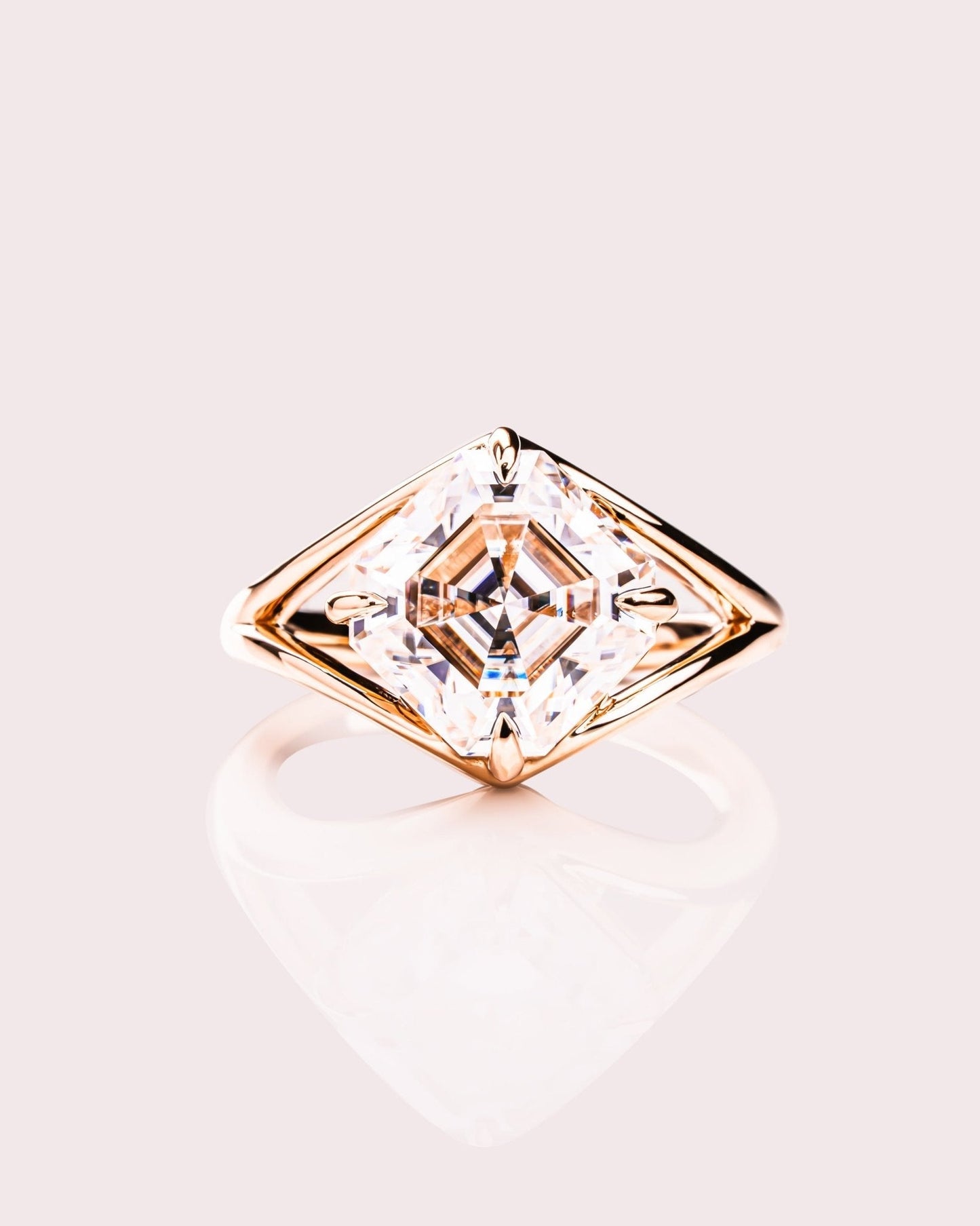 Cushion Hidden Halo Lab Grown Diamond Engagement Ring