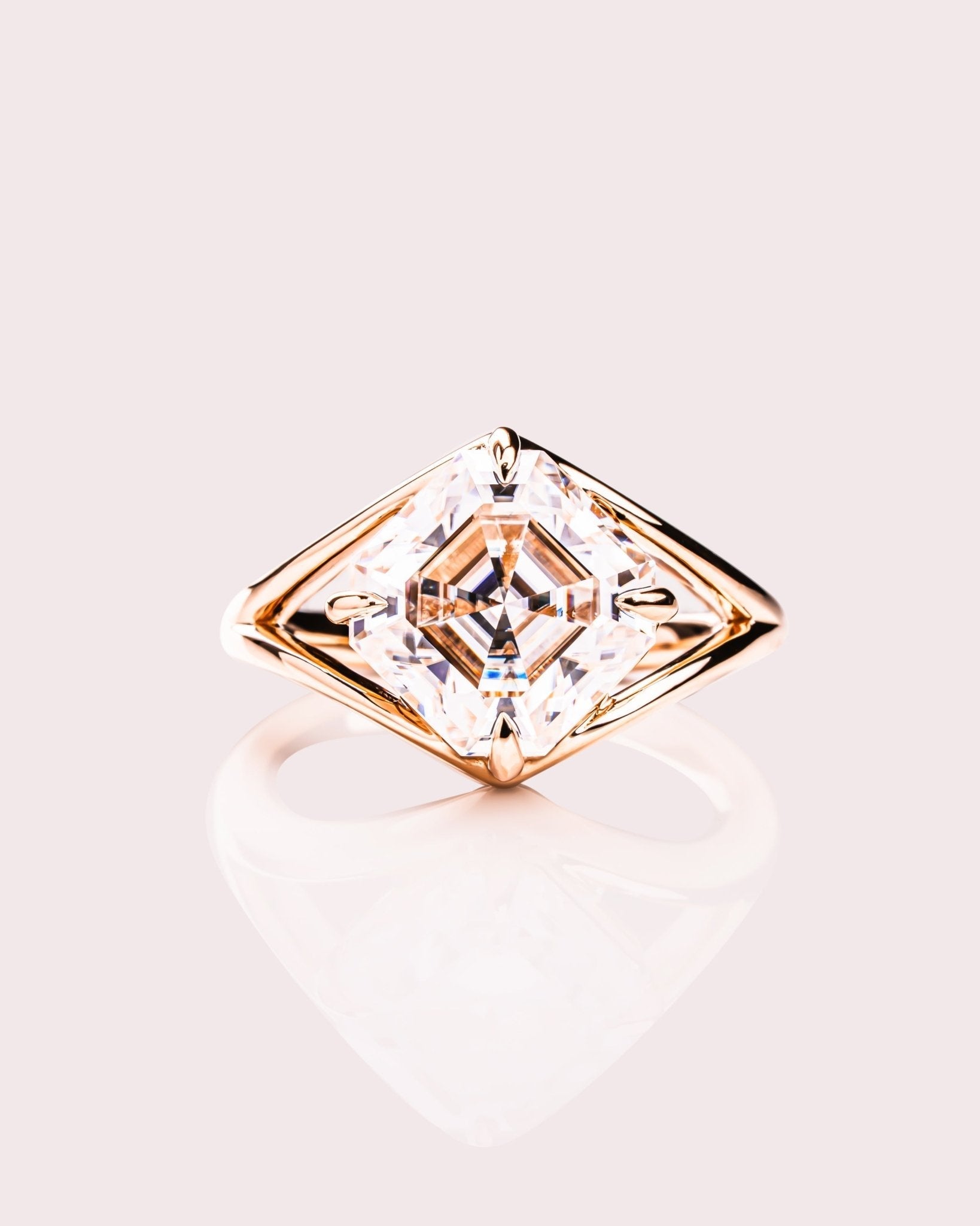 Cushion Hidden Halo Lab Grown Diamond Engagement Ring
