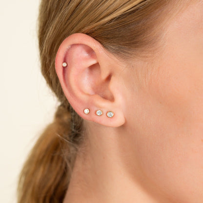 1.0 CT Round Bezel Solitaire Lab Grown Diamond Earrings