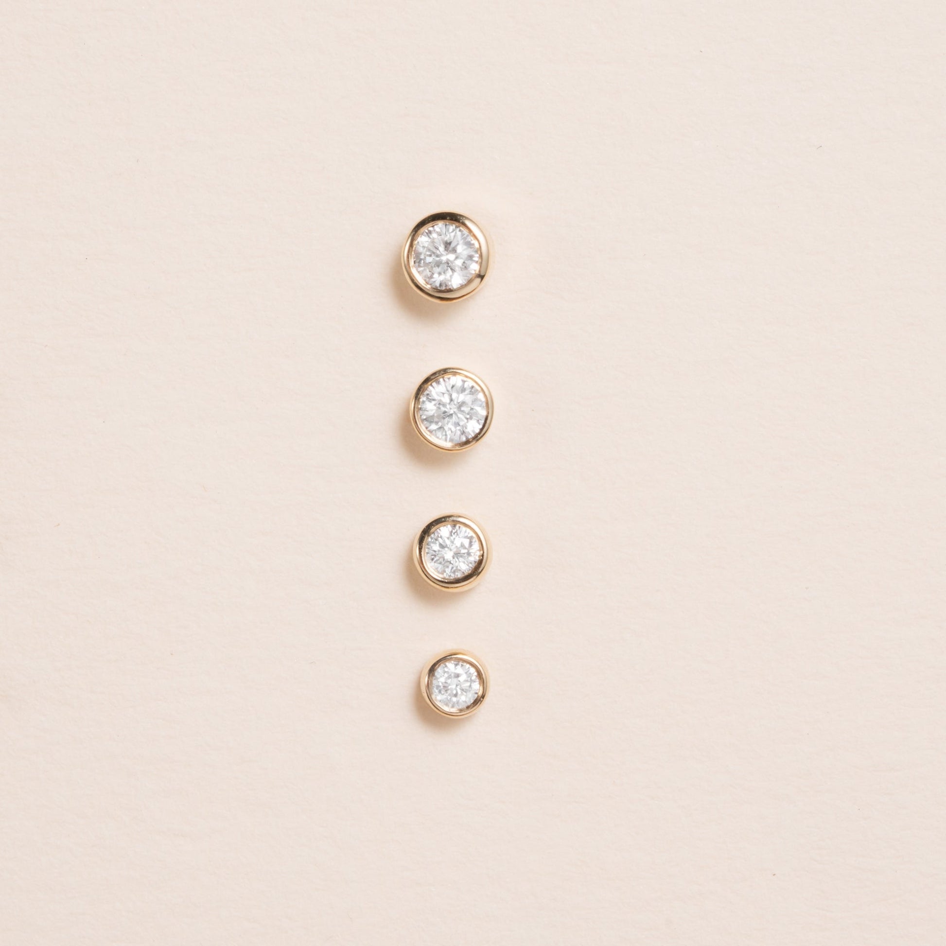 1.0 CT Round Bezel Solitaire Lab Grown Diamond Earrings