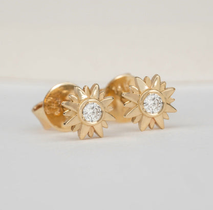 1.0 CT Round Bezel Solitaire Lab Grown Diamond Earrings