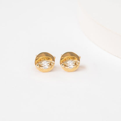 1.0 CT Round Bezel Solitaire Lab Grown Diamond Earrings