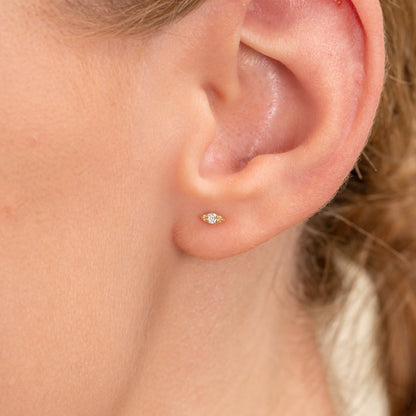 1.0 CT Round Bezel Solitaire Lab Grown Diamond Earrings