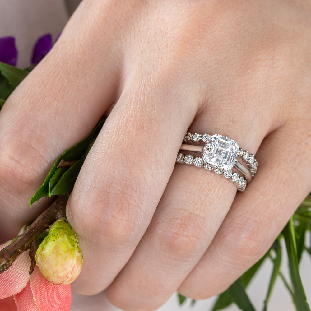 2 CT Round Three Stones Lab Grown Diamond Engagement Ring