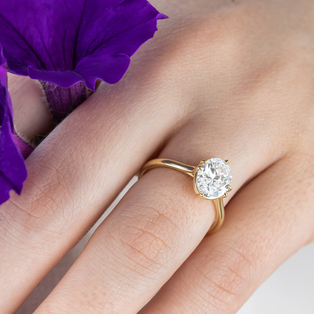 2 CT Round Three Stones Lab Grown Diamond Engagement Ring