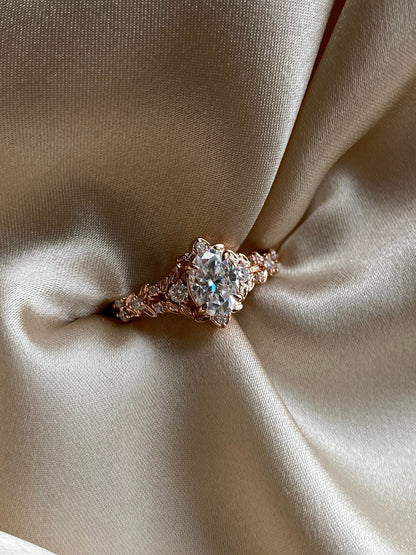 Moval Swirl Semi Pave Engagement Ring – 2.5 CT Lab Grown Diamond