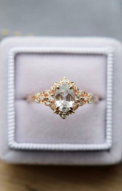Moval Swirl Semi Pave Engagement Ring – 2.5 CT Lab Grown Diamond