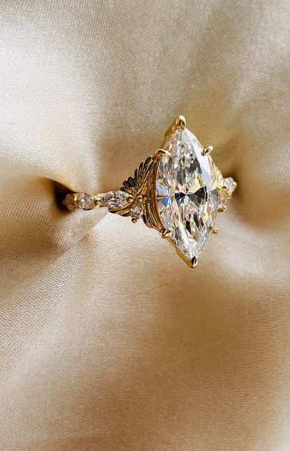 Moval Swirl Semi Pave Engagement Ring – 2.5 CT Lab Grown Diamond