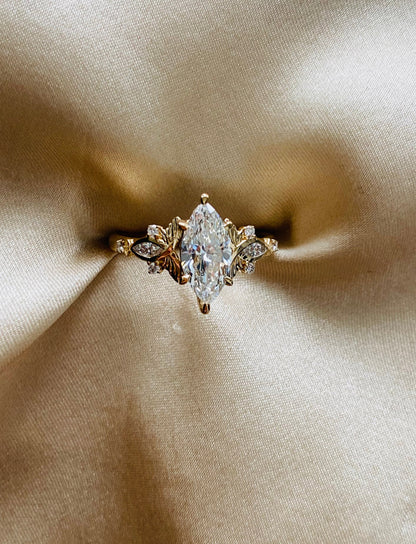 Moval Swirl Semi Pave Engagement Ring – 2.5 CT Lab Grown Diamond