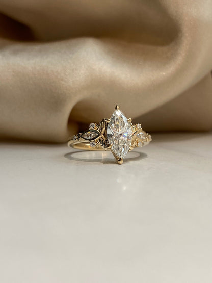 Moval Swirl Semi Pave Engagement Ring – 2.5 CT Lab Grown Diamond