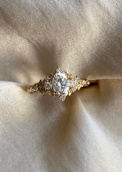 Moval Swirl Semi Pave Engagement Ring – 2.5 CT Lab Grown Diamond