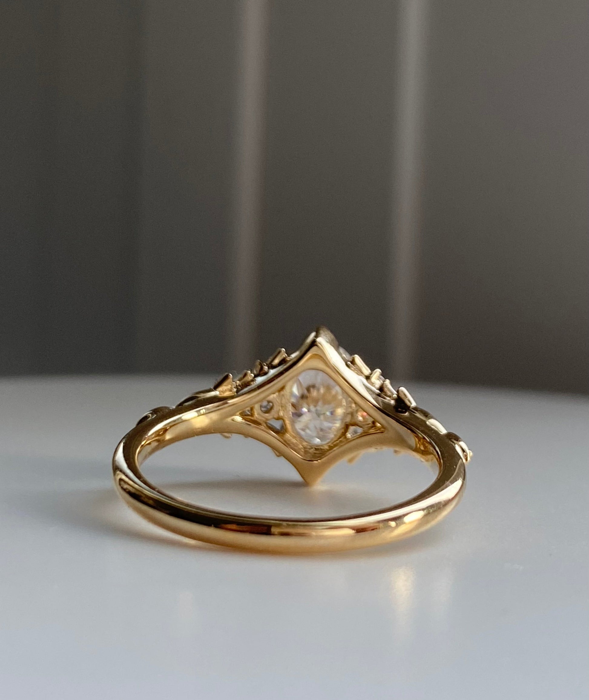Moval Swirl Semi Pave Engagement Ring – 2.5 CT Lab Grown Diamond