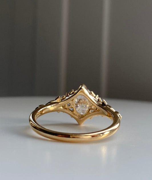 Moval Swirl Semi Pave Engagement Ring – 2.5 CT Lab Grown Diamond