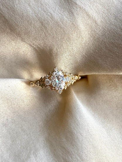 Moval Swirl Semi Pave Engagement Ring – 2.5 CT Lab Grown Diamond