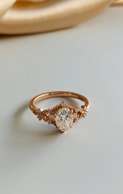 Moval Swirl Semi Pave Engagement Ring – 2.5 CT Lab Grown Diamond