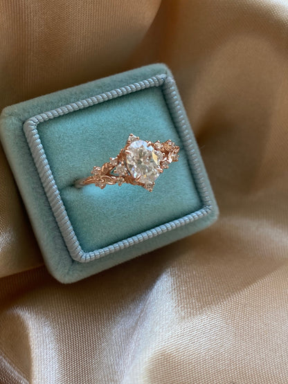 Moval Swirl Semi Pave Engagement Ring – 2.5 CT Lab Grown Diamond