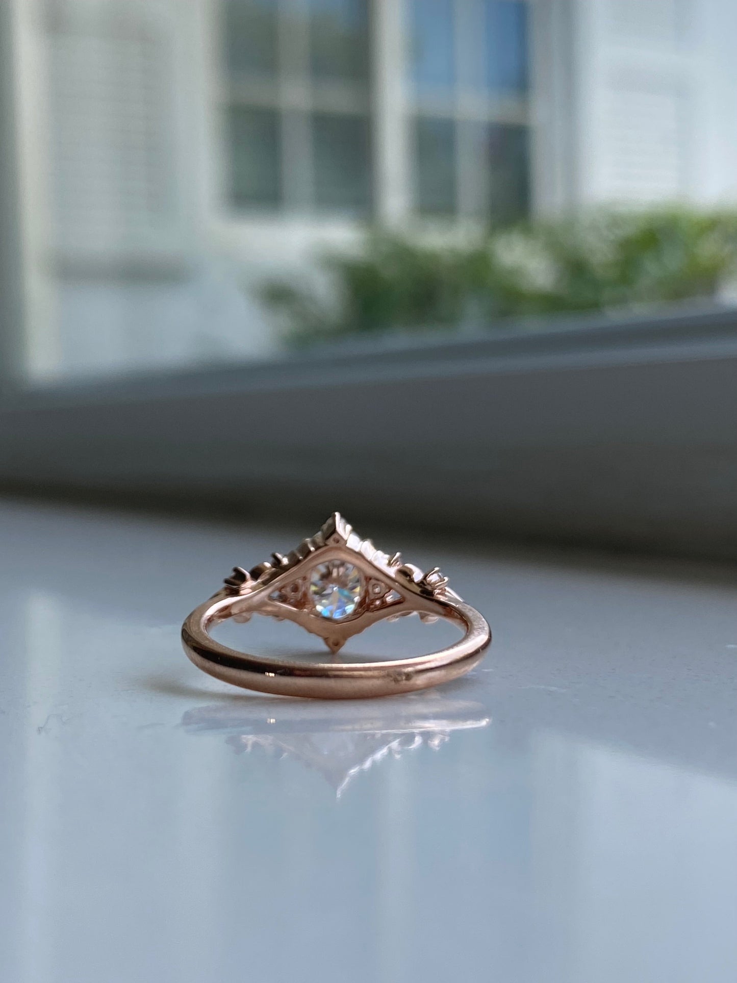 Moval Swirl Semi Pave Engagement Ring – 2.5 CT Lab Grown Diamond