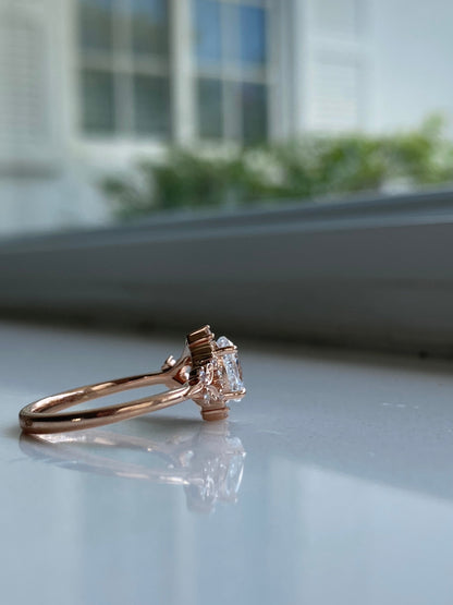 Moval Swirl Semi Pave Engagement Ring – 2.5 CT Lab Grown Diamond