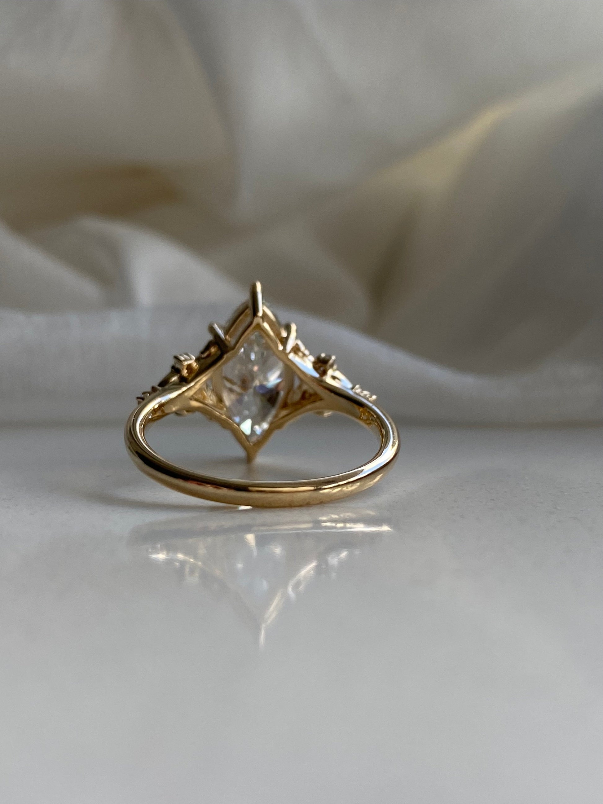 Moval Swirl Semi Pave Engagement Ring – 2.5 CT Lab Grown Diamond