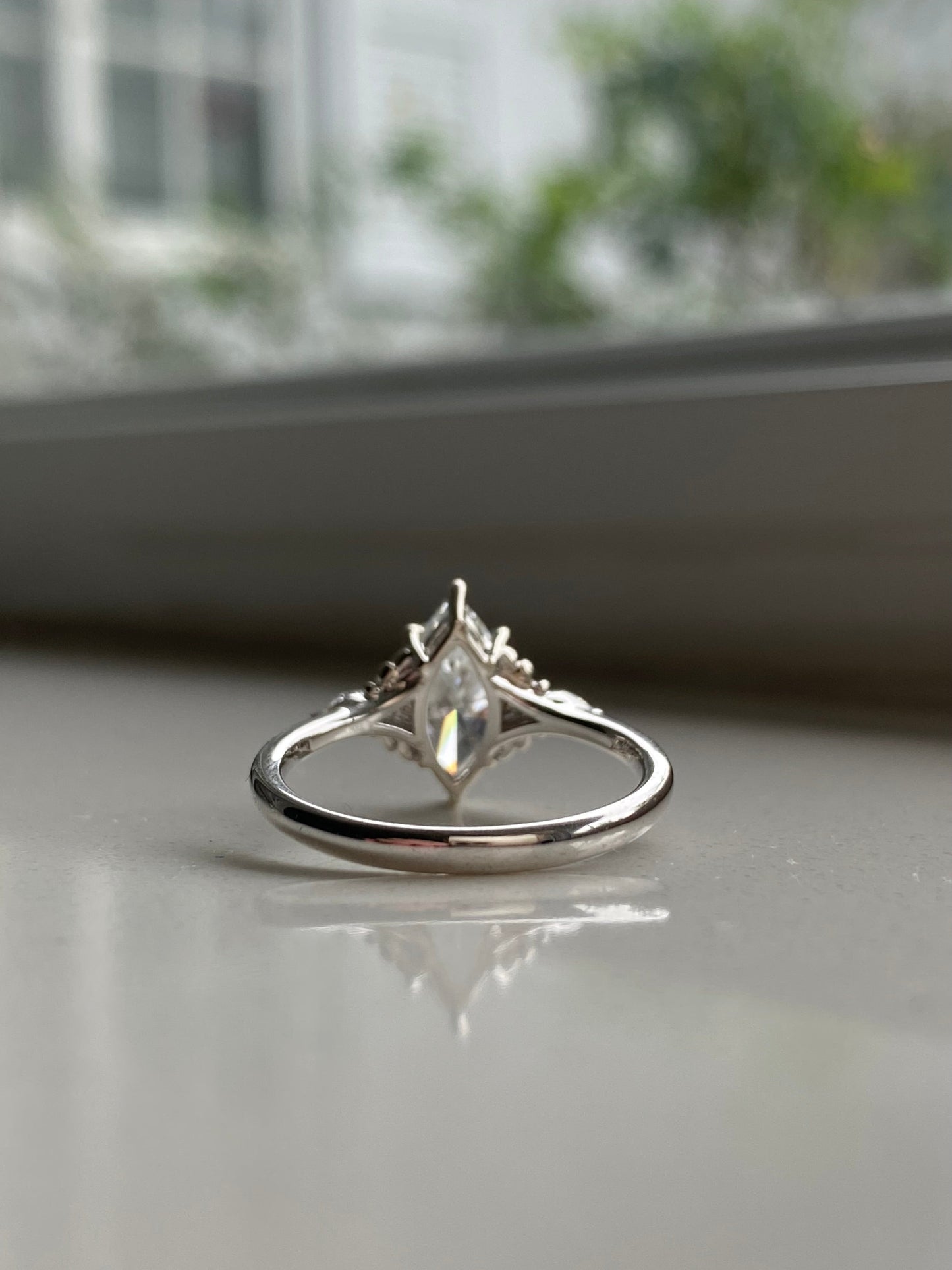 Moval Swirl Semi Pave Engagement Ring – 2.5 CT Lab Grown Diamond