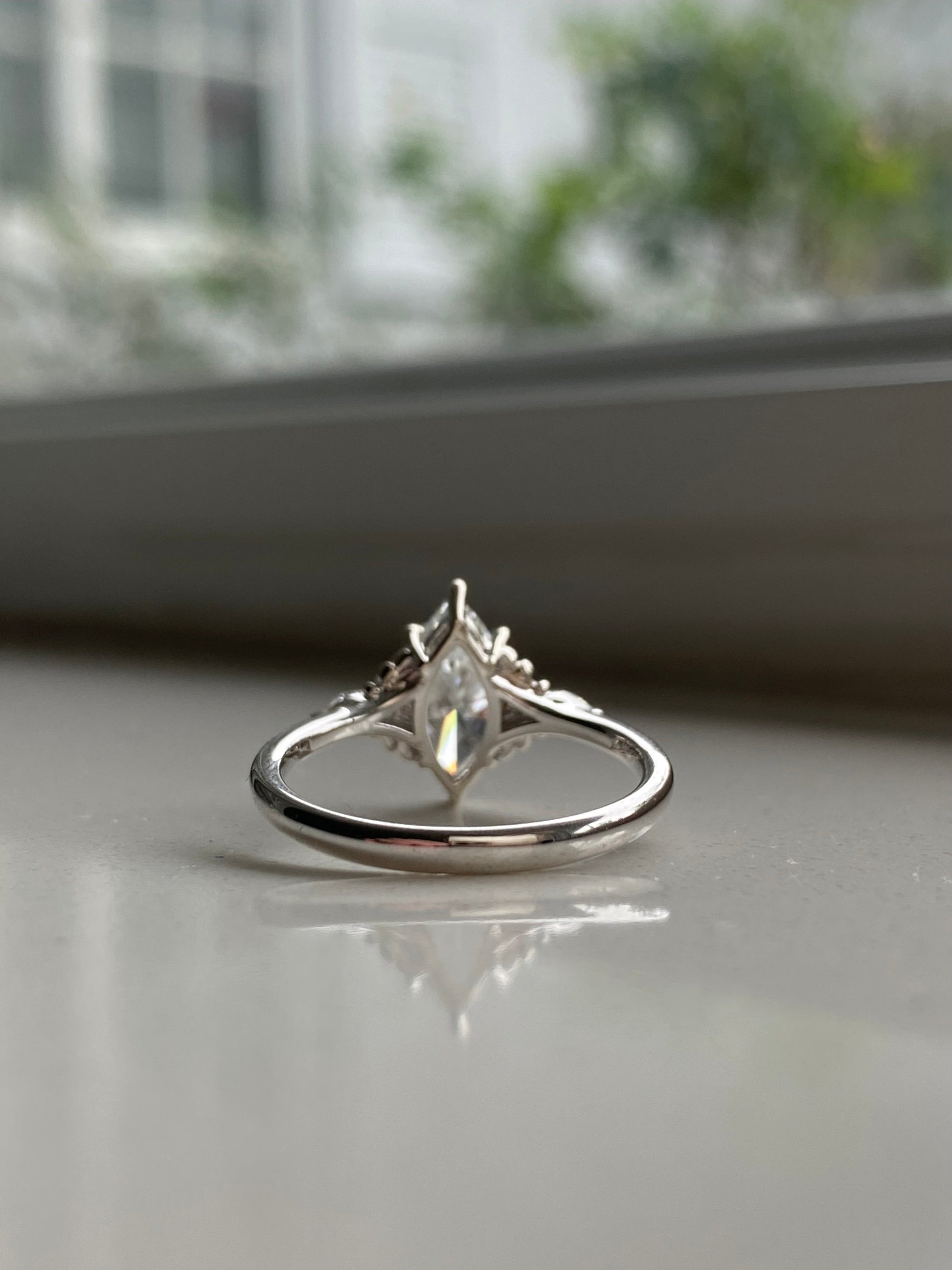 Moval Swirl Semi Pave Engagement Ring – 2.5 CT Lab Grown Diamond