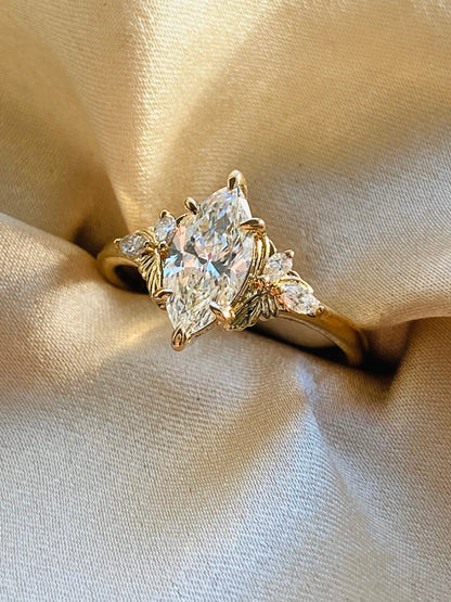 Moval Swirl Semi Pave Engagement Ring – 2.5 CT Lab Grown Diamond