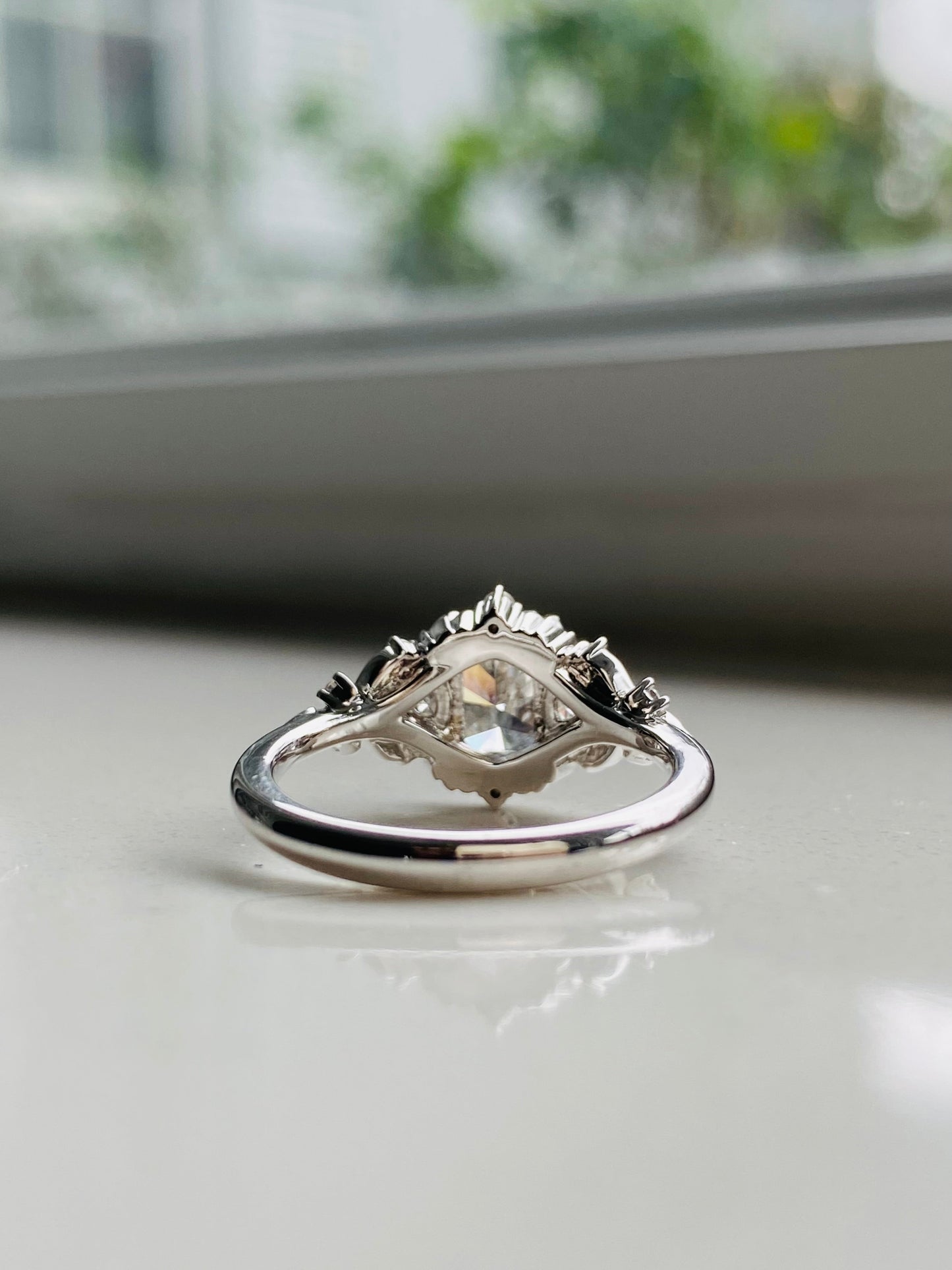 Moval Swirl Semi Pave Engagement Ring – 2.5 CT Lab Grown Diamond
