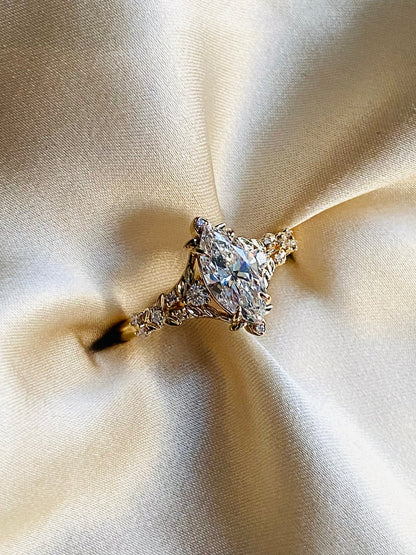Moval Swirl Semi Pave Engagement Ring – 2.5 CT Lab Grown Diamond