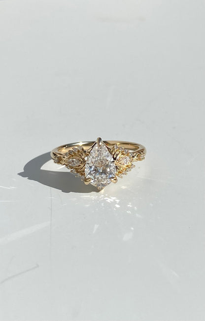 Moval Swirl Semi Pave Engagement Ring – 2.5 CT Lab Grown Diamond