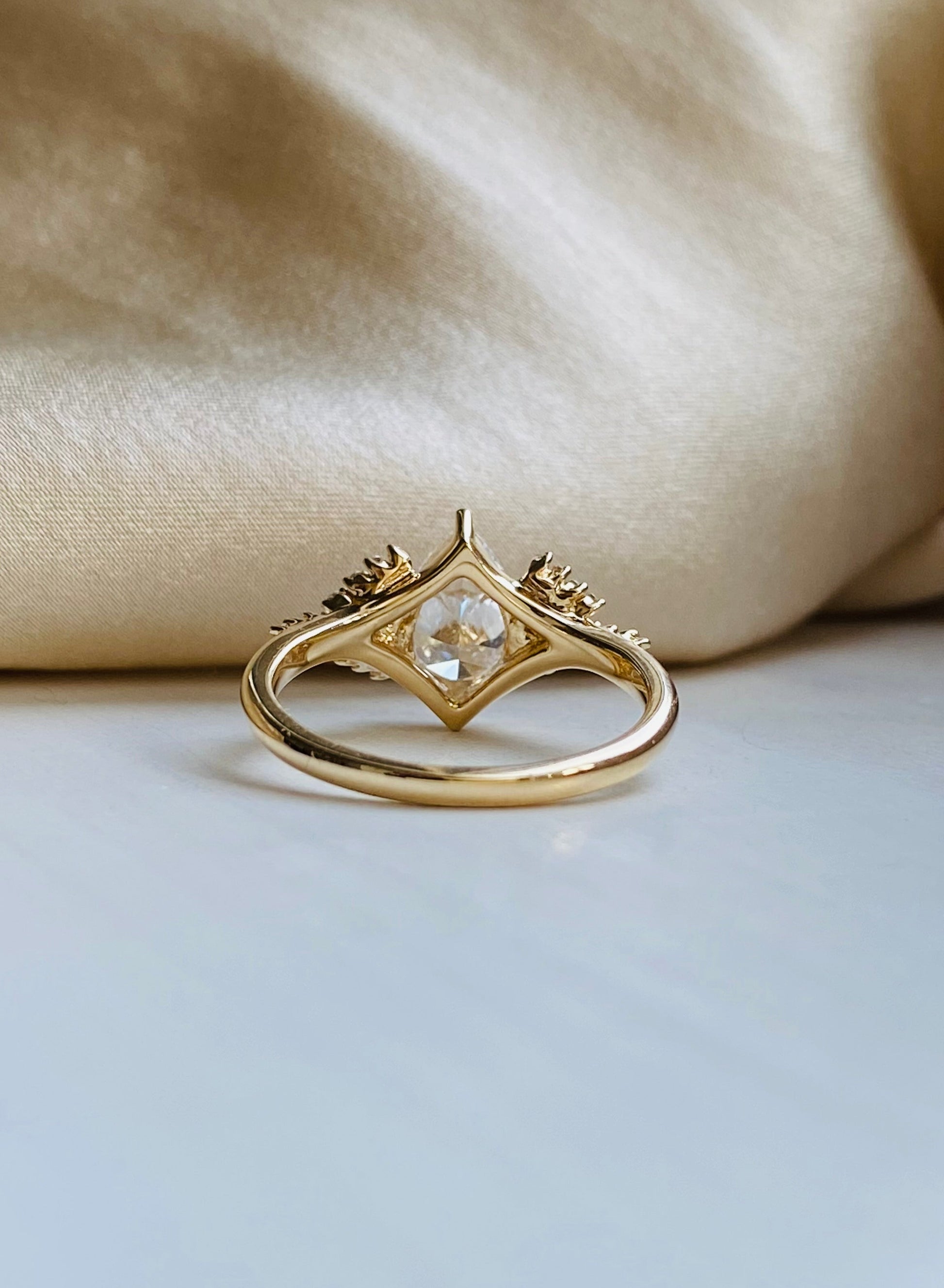 Moval Swirl Semi Pave Engagement Ring – 2.5 CT Lab Grown Diamond