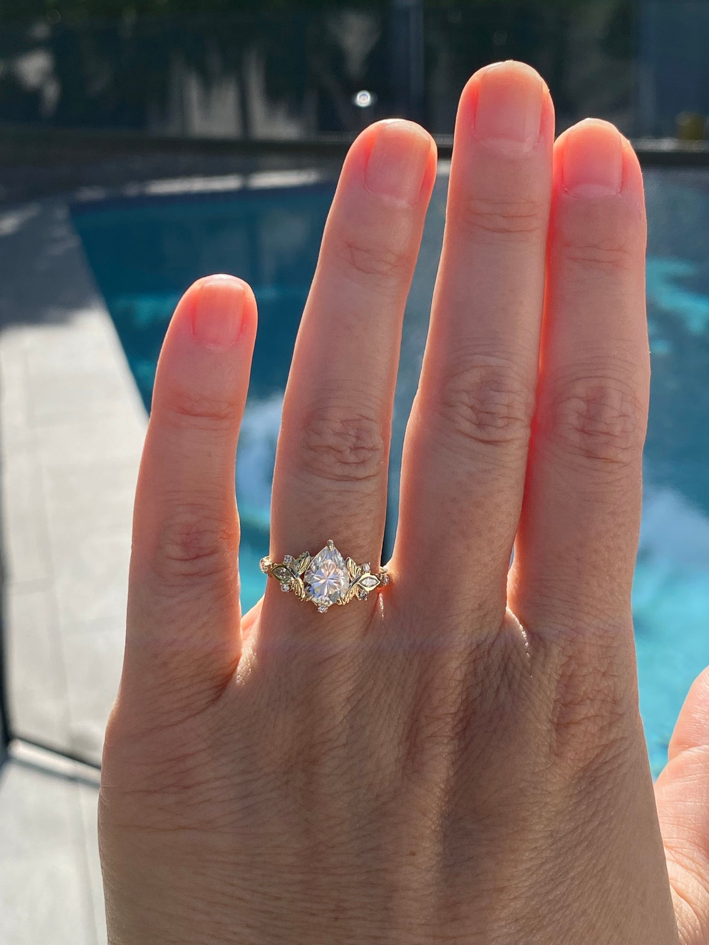 Moval Swirl Semi Pave Engagement Ring – 2.5 CT Lab Grown Diamond