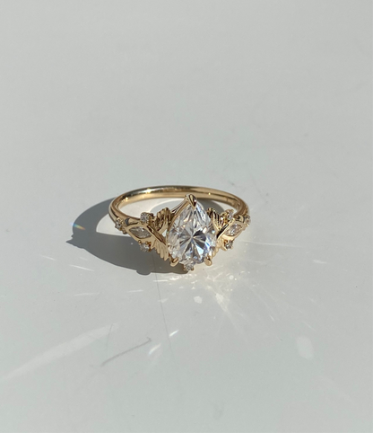Moval Swirl Semi Pave Engagement Ring – 2.5 CT Lab Grown Diamond