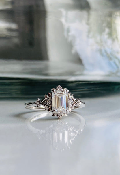 Moval Swirl Semi Pave Engagement Ring – 2.5 CT Lab Grown Diamond