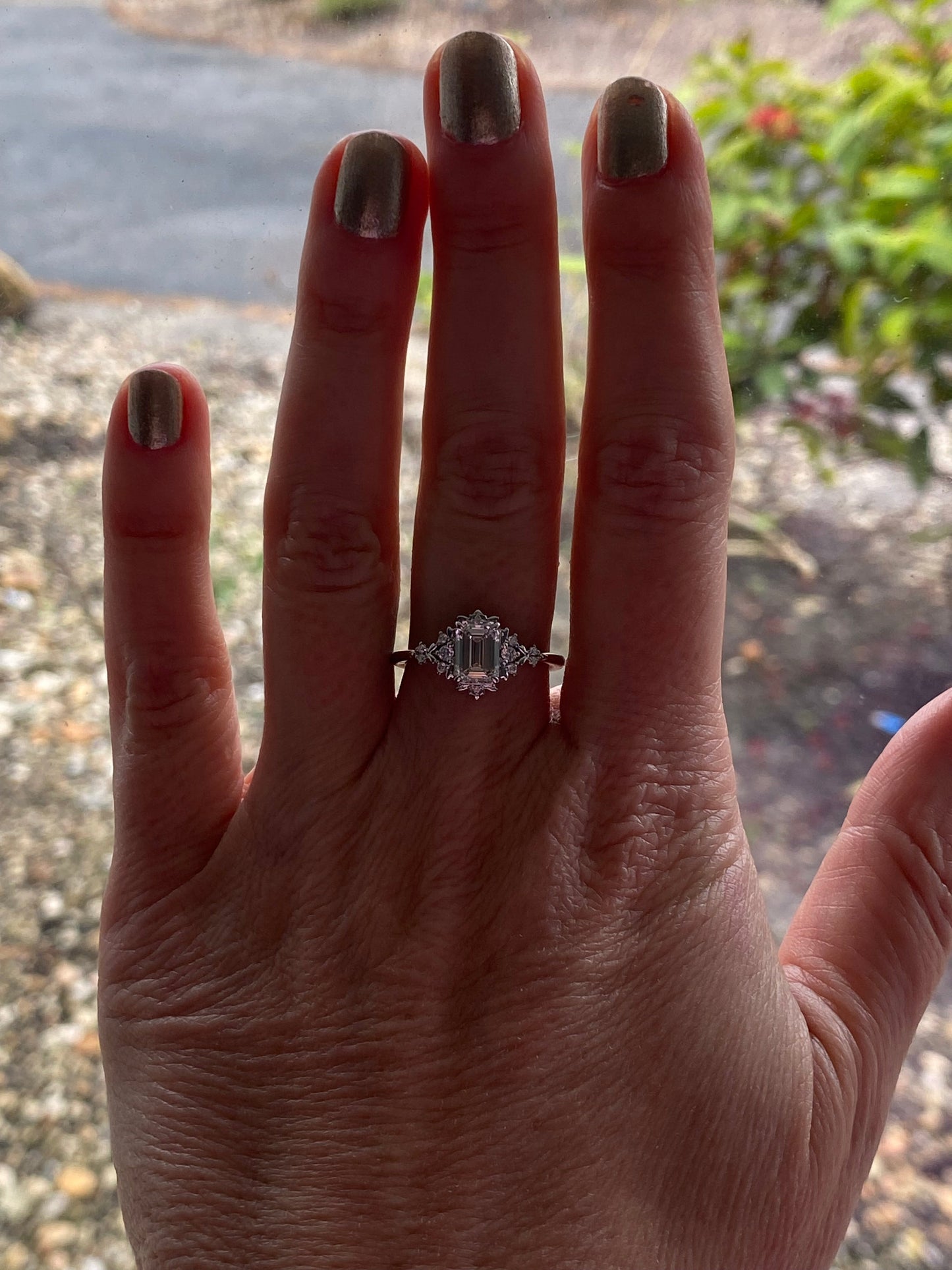 Moval Swirl Semi Pave Engagement Ring – 2.5 CT Lab Grown Diamond
