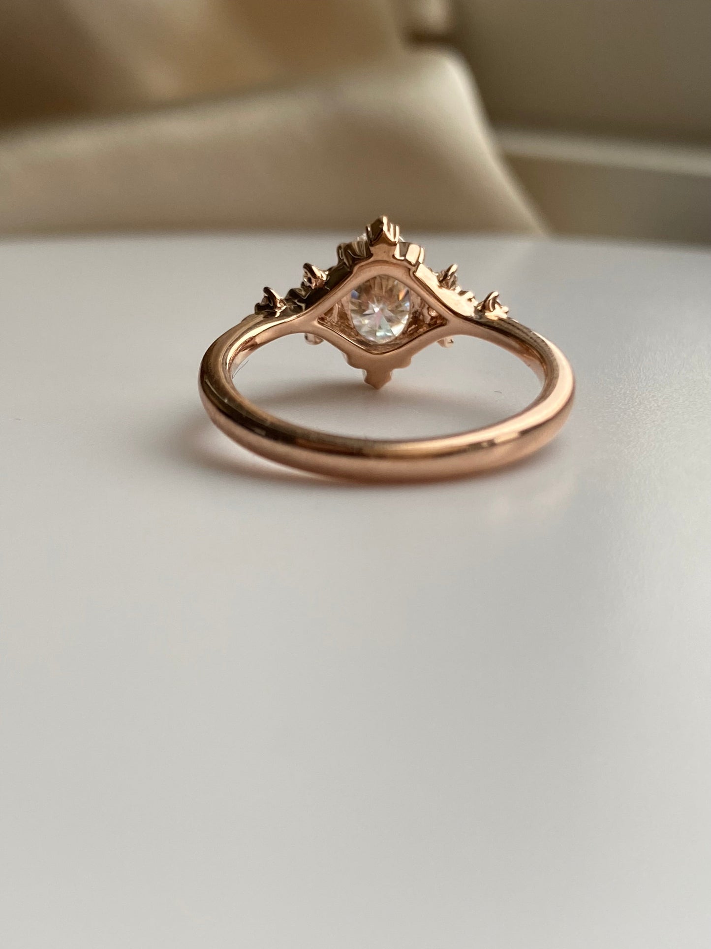 Moval Swirl Semi Pave Engagement Ring – 2.5 CT Lab Grown Diamond